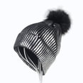 thumbnail image 3 of Invierno y otoño Chic Beanie Metallic Shiny Beanie Skull Pom Pom Sombreros Gorra para mujer (Plata), 3 of 4