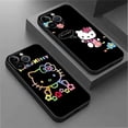 thumbnail image 2 of Funda de teléfono de estilo negro de Hello Kitty, varios colores, para iPhone 14, 11, 13, 12 Pro Max, XR, X, XS, 8, 7, 6, 6S Plus, MINI funda de silicona, 2 of 5