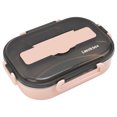 thumbnail image 3 of Delaman Lunch Box, Lunch Box Removable Tray Keep Warm Function Food Grade Plastic Lightweight Portable Insulated Lunch Box(Pink), 3 of 8