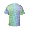 thumbnail image 4 of Xecao Beautiful Glitter print Hawaiian shirt - a stylish short-sleeve button-down for men, perfect for casual beach and tropical outings., 4 of 9