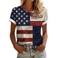 thumbnail image 3 of JFGHDG T Shirt Men'S Star Stripes Independence Day Tee Retro Flag Graphic Shirt Hawaiian Anniversary Patriotic Shirt Men'S Crewneck Flag Graphic Tee Dark Blue XL, 3 of 8