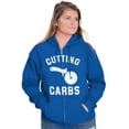 thumbnail image 4 of Cutting Carbs Pizza Cutter Foodie Unisex Plus Size Zip Hoodie Brisco Brands 4X, 4 of 6