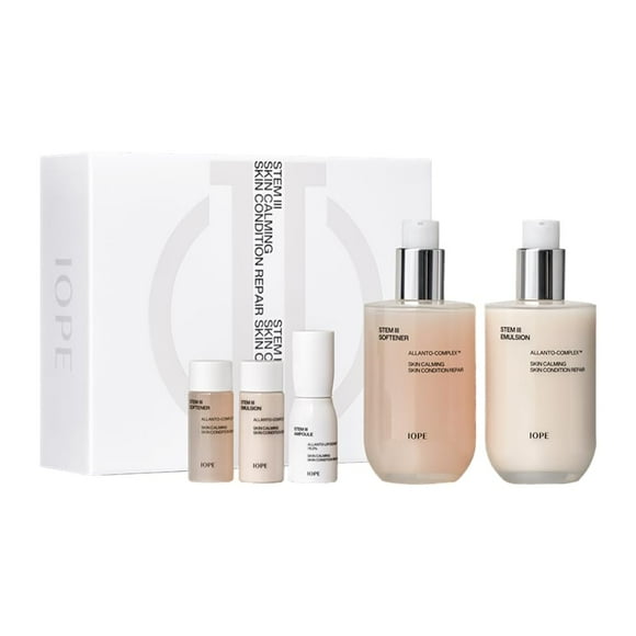 IOPE STEM III Skin Care Gift Set | Korean Timeless Skincare for Daily Uses, Intense Anti-Aging Face Toner & Lotion & Serum with Hyaluronic Acid, Kit for Hydration and Mo