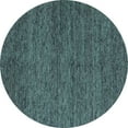 thumbnail image 1 of Ahgly Company Machine Washable Indoor Round Abstract Turquoise Blue Modern Area Rugs, 4' Round, 1 of 4