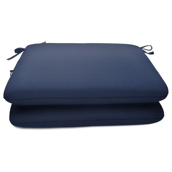 Sunbrella Patio Cushions - (2 Pack) - 18'' W x 18'' L x 2.5'' T, Outdoor Chair Cushion with , Style & Durability Designed for Outdoor Living - Made in The USA, Navy (DS566PK2-3012)