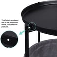 thumbnail image 5 of Round End Tables with Storage Basket, Metal Side Table Nightstand Small Bedside Table, Black, 5 of 15