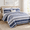 01-1 Blue/Gray-King (106"x98"), variant on 01-1 Blue/Gray Oversized Cal King (118"x106") Striped Floral Cotton Quilt Set