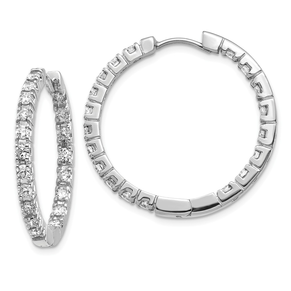 AA Jewels Solid 14k White Gold Diamond Hinged Hoops Mountings