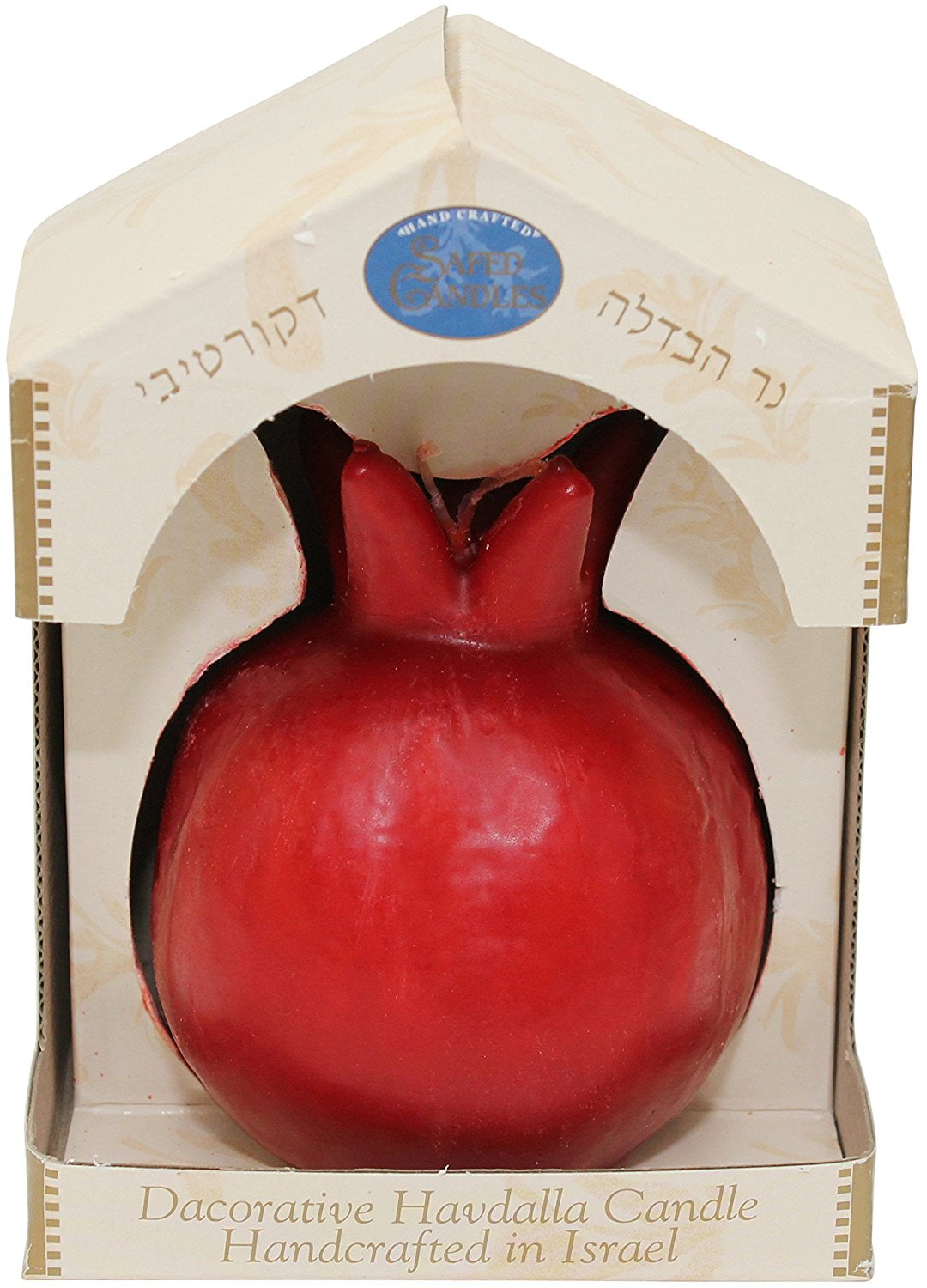 SCRMPL Pomegranate Shape Safed Pillar Scented Havdalah Candle, 3Inch