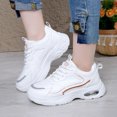 thumbnail image 2 of Fashion Chunky Platform Sneakers Women Classic White Tennis Shoes Comfy Arch Support LAce up Walking Running Shoes, 2 of 8