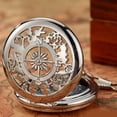thumbnail image 3 of LYMAYTER Pocket Watch Compass Compass Pocket Watch - Vintage, with Waist Chain, for Outdoor, 3 of 7