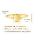 thumbnail image 5 of Tilo Jewelry 14K Yellow Gold Dainty Round Signet Pinky Band Ring | Size 6 | Minimalist Everyday Ring for Women & Unisex, 5 of 8