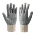 thumbnail image 5 of Guantes de invierno YONGSHENG para mujer Térmicos de punto con pantalla táctil gris, 5 of 5