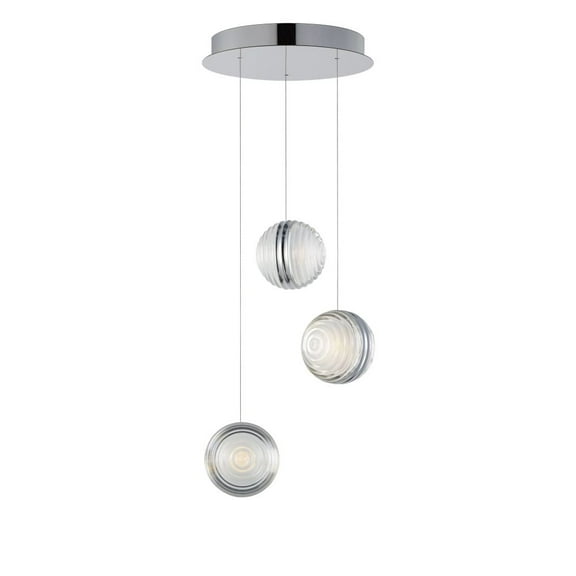 ET2 Lighting - Pulse - 18W 3 LED Pendant-4.75 Inches Tall and 11.75 Inches Wide