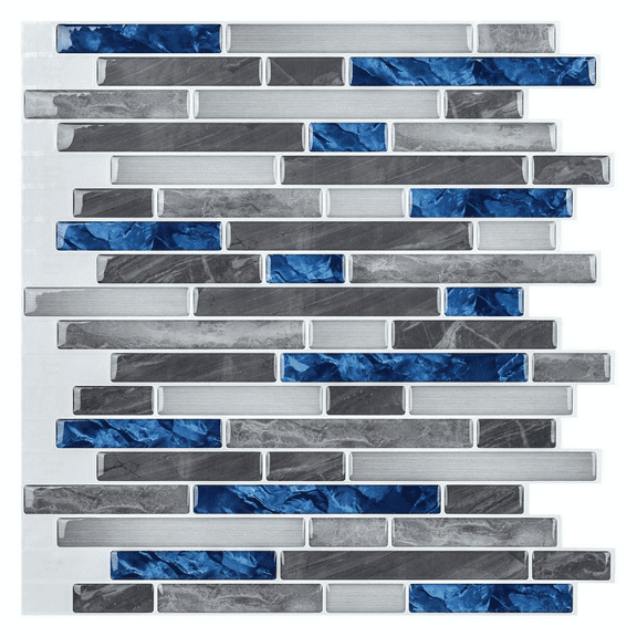 Art3d 10-Pack 12" x 12" Peel and Stick Backsplash Tile for Kitchen,RV,Vinyl Decorative Sticker,Blue Marble