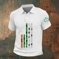 thumbnail image 2 of IWRICH Men's Plus Size Polo Shirts Waffle St. Patrick's Day Shamrock Short Sleeve Tees Casual Slim Fit Holiday Tops White XL, 2 of 5