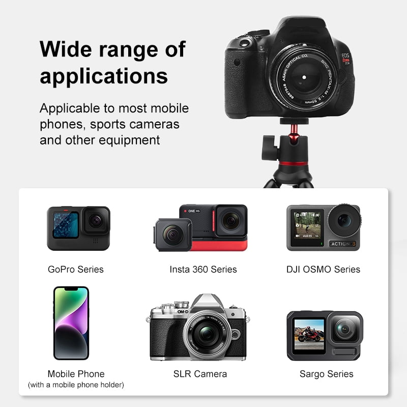 QKOO Mini Octopus Flexible Tripod Holder with Remote Control for SLR Cameras, GoPro, Cellphone