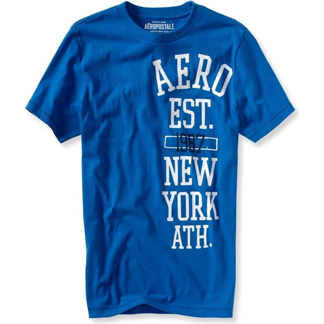 Aeropostale Hombres Aero Est. Camiseta gráfica, azul, extragrande
