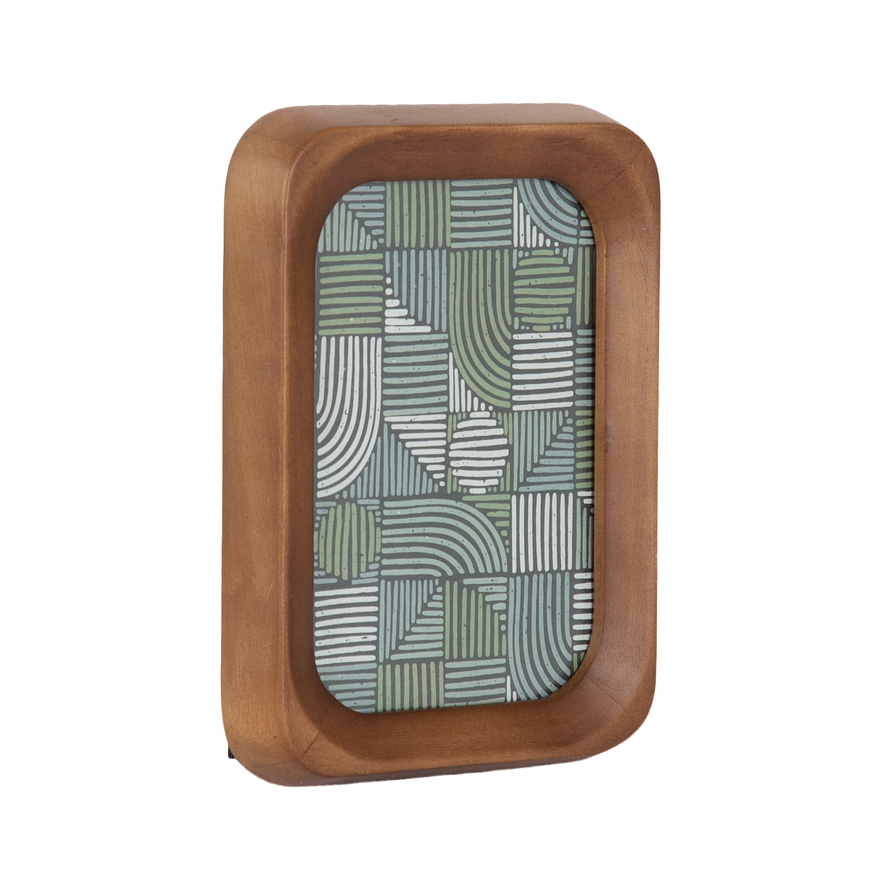 DesignOvation – 5x7 Picture Frame – Shaped Medium Walnut Tabletop Photo Frame