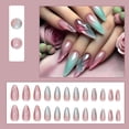 thumbnail image 2 of 24pcs Almond Press Nails Medium Stiletto False Nails with Glazed Cat Eye Design Acrylic Artificial Nails Multicolor Gradient Gel Nails Glossy Stick On, 2 of 4
