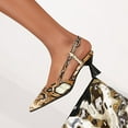 thumbnail image 6 of OAVQHLG3B Wedge Sandals for Women Women's Shoes Snake Pattern Sandals Casual Comfortable High Heel Pointed Toe Buckle Pumps, 6 of 6