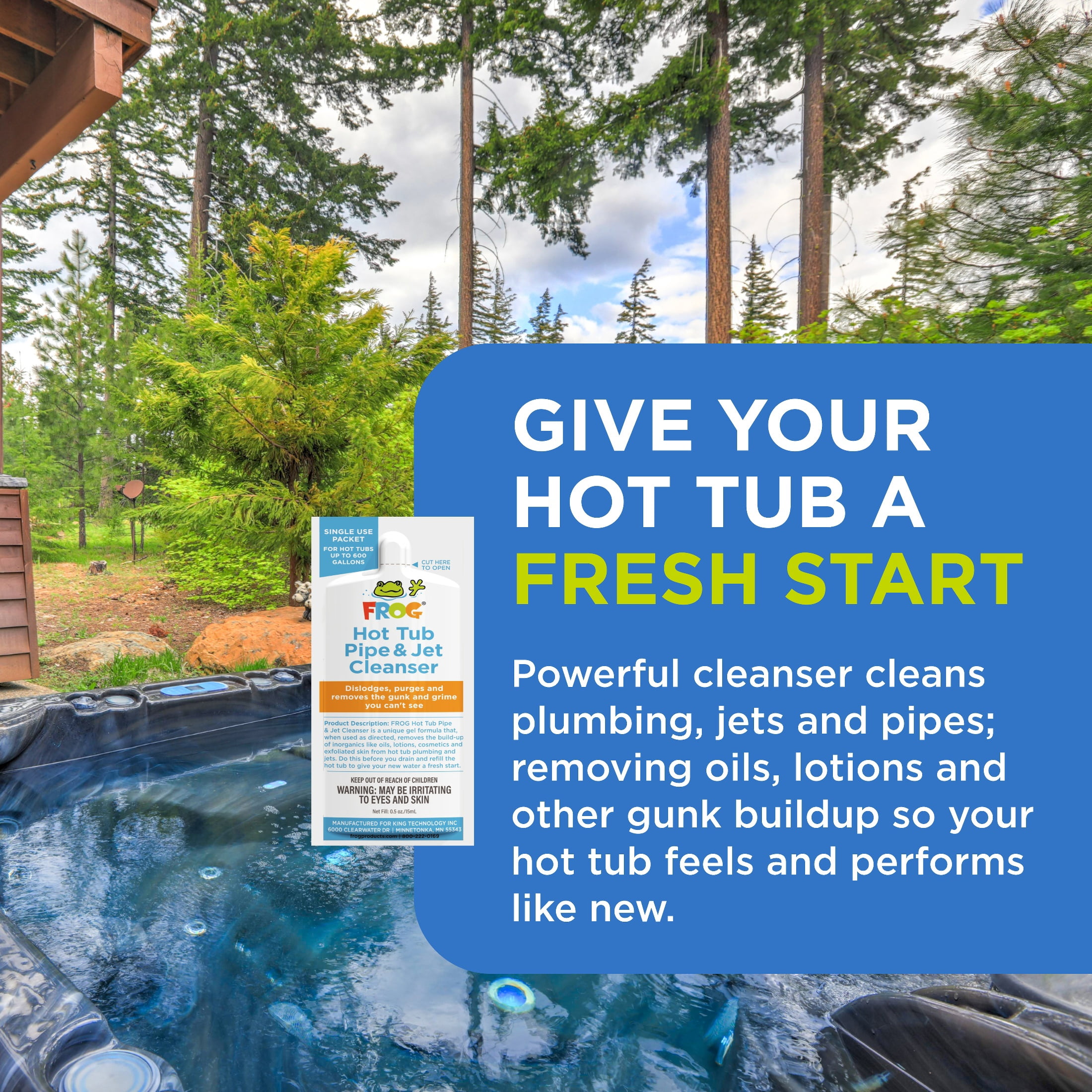 FROG Serene Floating System and Pipe & Jet Cleanser for Hot Tubs - Prefilled Hot Tub Sanitizer and Deep Clean Purge - Sanitizing Minerals & Bromine - 4 Month Fresh Start Bundle