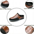 thumbnail image 2 of Men's Casual Loafers Fashion Simple Leather Walking Oxford Breathable Comfortable Slip-On Slippers Brown 8.5 US, 2 of 7