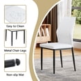 thumbnail image 3 of Hi loPres 5-Piece Dining Set, 47" White Faux Marble Table with 4 Shell White PU Chairs, 1.3" Thick Top and Stable Black Metal Legs Suite, 3 of 11