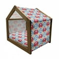 thumbnail image 2 of Colorful Pet House, Slavic Culture Russian Folk Pattern Floral Petals Arranged in Grid Form, Outdoor & Indoor Portable Dog Kennel with Pillow and Cover, 5 Sizes, Multicolor, by Ambesonne, 2 of 5