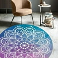 thumbnail image 2 of LaModaHome Rounded Rug Mandala Round RugNon-Slip Rug Washable Mat Child Stain Resistant Living Room Kitchen Carpet 4.6X4.6ft(140X140cm), 2 of 4