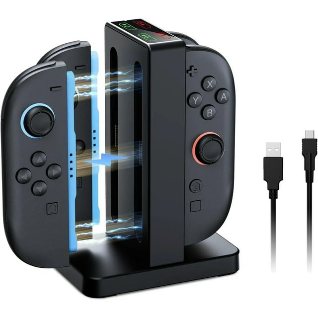 Charger Dock for Switch 2 Joy-Cons Controller & Charging Indicator, USB-C Cable Included