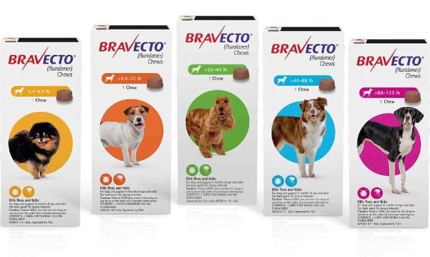 Bravecto (Fluralaner) Chews for Dogs, 4.4-9.9 lbs, (Yellow Box)