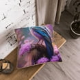 thumbnail image 5 of KLL Beautiful Flower Blue Bird Decorative Throw Pillow Covers Velvet Soft for Couch Sofa Bedroom Living Room Outdoor (No pillow core)- 20"x20", 5 of 5