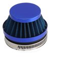 thumbnail image 1 of Filtro de aire universal para motocicleta, limpiador de aire de admisión de alto flujo, lavable para reacondicionamiento de motocicletas, 60mm/2,36 pulgadas, azul, 1 of 5