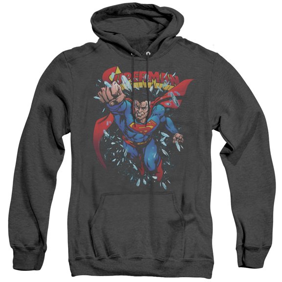 Superman Old Man Kal Adult Heather Hoodie Sweatshirt Black