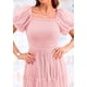 thumbnail image 5 of Vestido MIDI con fruncidos y tul color rosa claro para mujer PRETTYGARDEN talla XL, 5 of 7