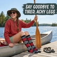 thumbnail image 3 of COUVER Women's Argyle Knee High Socks 2 Pairs Pack Black Charcoal Red Size 9-11 (4 Count), 3 of 7