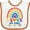 White and Orange, variant on Inktastic I Love My Saba Bright Rainbow Grandchildren Boys or Girls Baby Bib