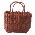 thumbnail image 5 of OUNONA Plastic Storage Basket Brown Multipurpose Tote for Home Use 1Pc, 5 of 8