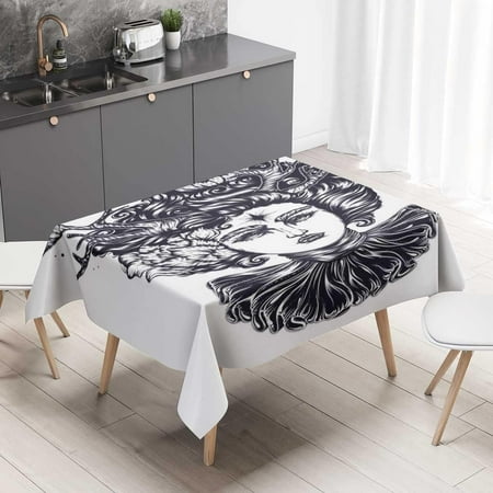 

Photography Prints Boho Tablecloth Patio Table Cover Rectangle Decor for Dining Room 54 X 72 Inch