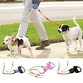 thumbnail image 3 of Flmtop Dual Traction Ropes in One Design Auto Telescopic Puppy Dog Pet Walking Leash Pink, 3 of 9