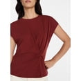thumbnail image 5 of Time and Tru Women's Twist-Front Tee with Short Sleeves, Sizes XS-XXXL, 5 of 6