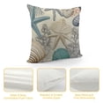 thumbnail image 4 of YINGXI  Summer Beach Throw Pillow Covers Ocean Themed Coral Starfish Seashell Conch Decorative Pillow Cases Summer Outdoor Nautical Coastal Cushion Cover for Couch Bed Sofa 24x24in, 4 of 5