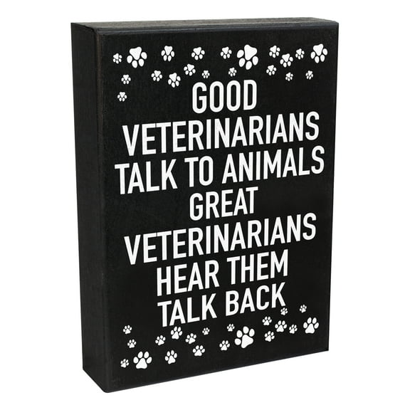 JennyGems Veterinarian Gifts Veterinary Gifts, Good Veterinarians Talk To Animals Great Veterinarians Hear Them Talk Back, Gift for Veterinarian, 6x8 Inch Wood Sign, Wall Art Decor, American Made