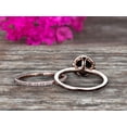 thumbnail image 3 of Round Cut 1.75 Carat Black Diamond Moissanite Engagement Ring Bridal Set 10k Rose Gold Art Deco Matching Wedding Band Anniversary Gift, 3 of 5