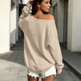 thumbnail image 4 of GUACER Womens One Shoulder Tops Trendy Soft Oversized Long Sleeve Blouses for Everyday Date Casual, 4 of 9