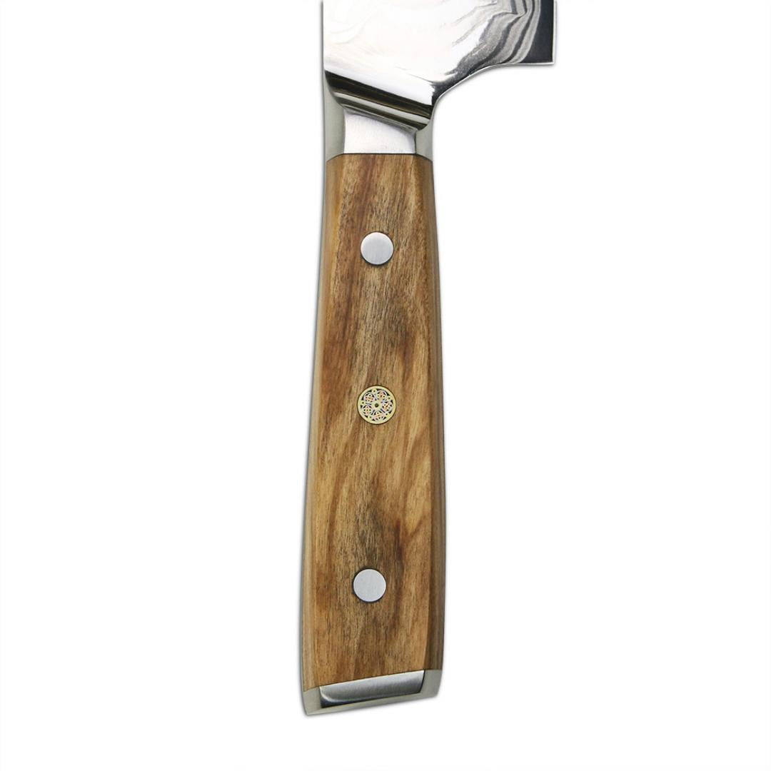 Lifespace Luxury 12" Olive Wood Handle Full Tang Damascus Blade Slaughter Chef Knife
