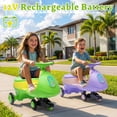 thumbnail image 4 of UBesGoo 12V Electric Wiggle Car with Pedal, 2 Speed, LED Lights and Bluetooth, Powered Ride On Car for Kids, Aged 3+, Green Yellow, 4 of 8