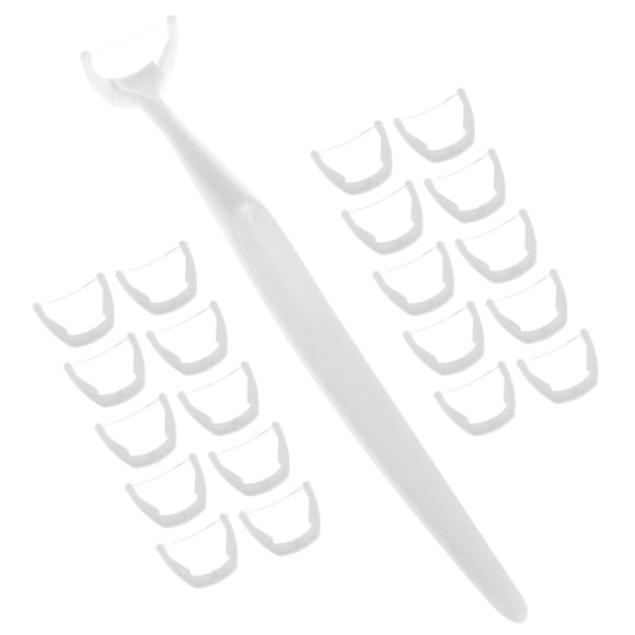 20pcs Replaceable Dental Care Cleaner Plastic Toothpick Nylon Wire Floss Stick Portable Between Teeth Cleaning Tools Set (white)