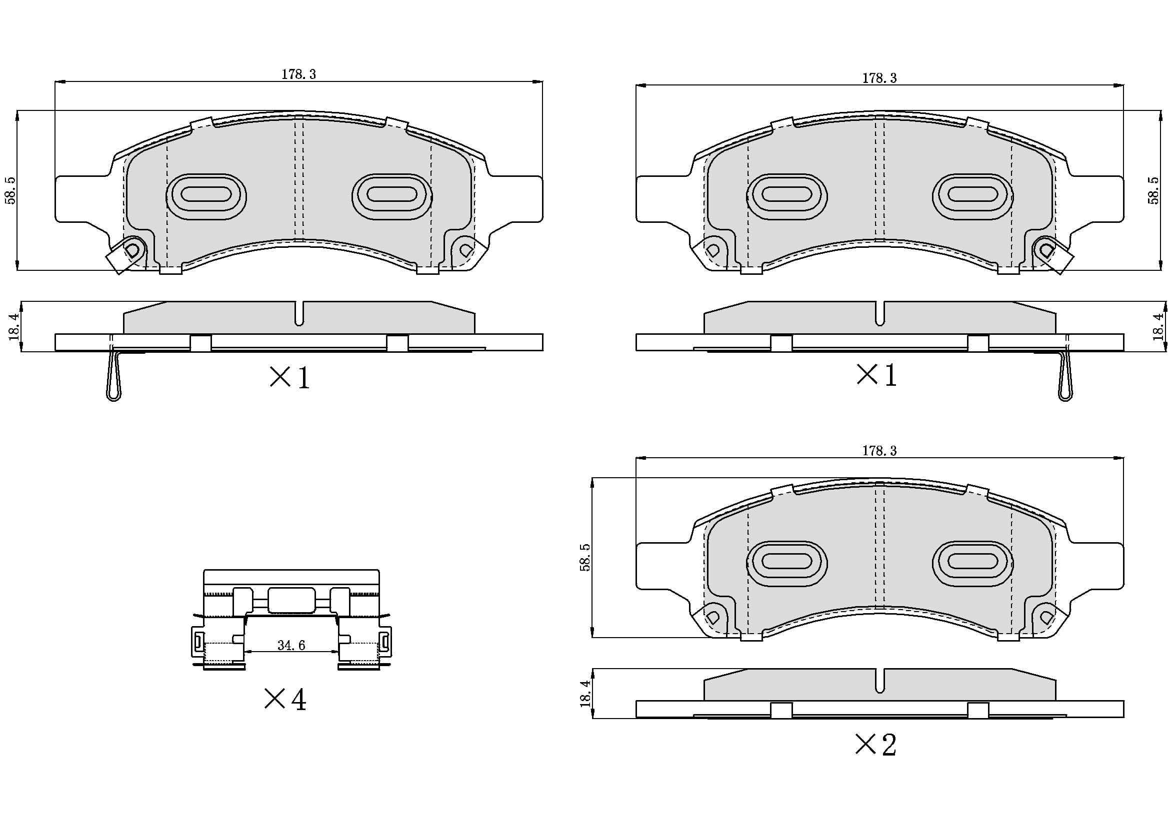 Winstop Brake Pad Set, Front WS.1169.0.C, Chevrolet Trailblazer 2009-2006